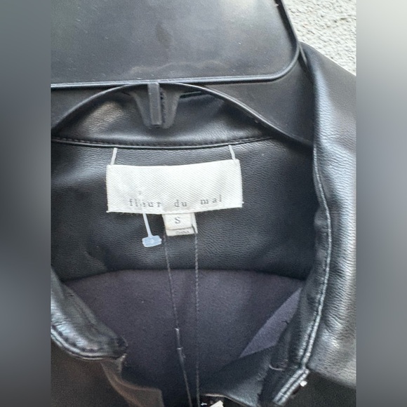 Fleur Du Mal Faux Leather Cropped Button Down in Black New with Tags! - Picture 5 of 13